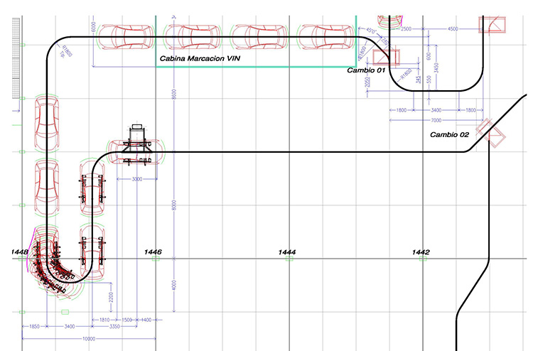 Lay Out Salida Pulmon y Entrada a Discensor